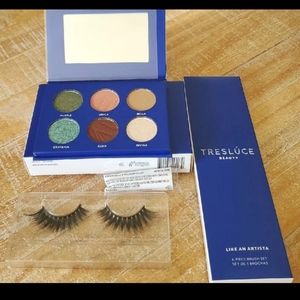 Tresluce Beauty Bundle Brush Set, Eyeshadow Palette & Lashes w Glue By B…